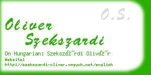 oliver szekszardi business card